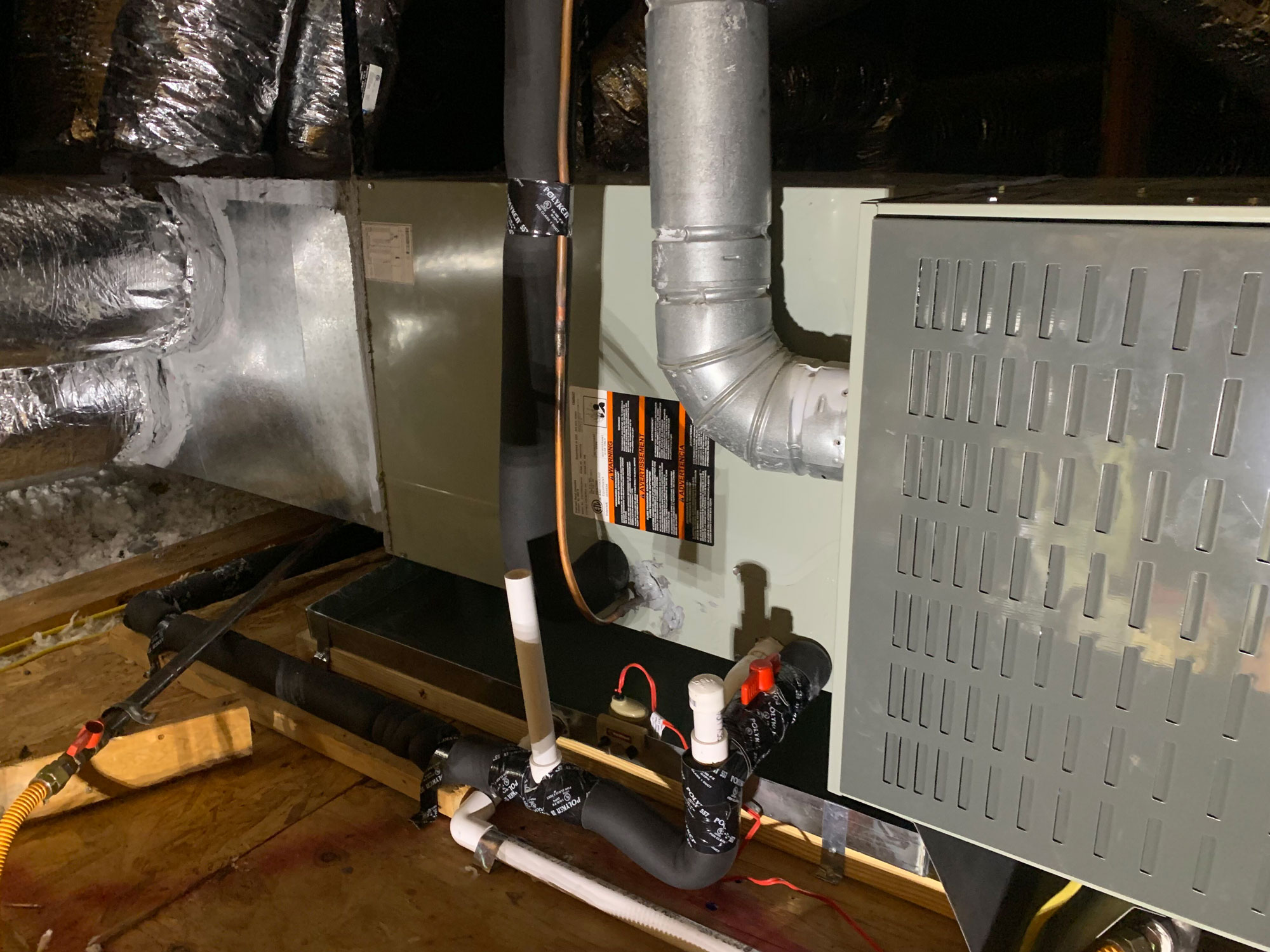 HVAC system in attic